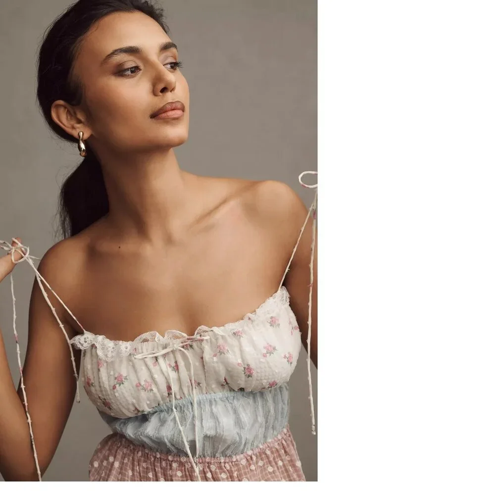 For Love & Lemons Elula Mini Dress XXS 2XS pink floral new nwt - Picture 2 of 8